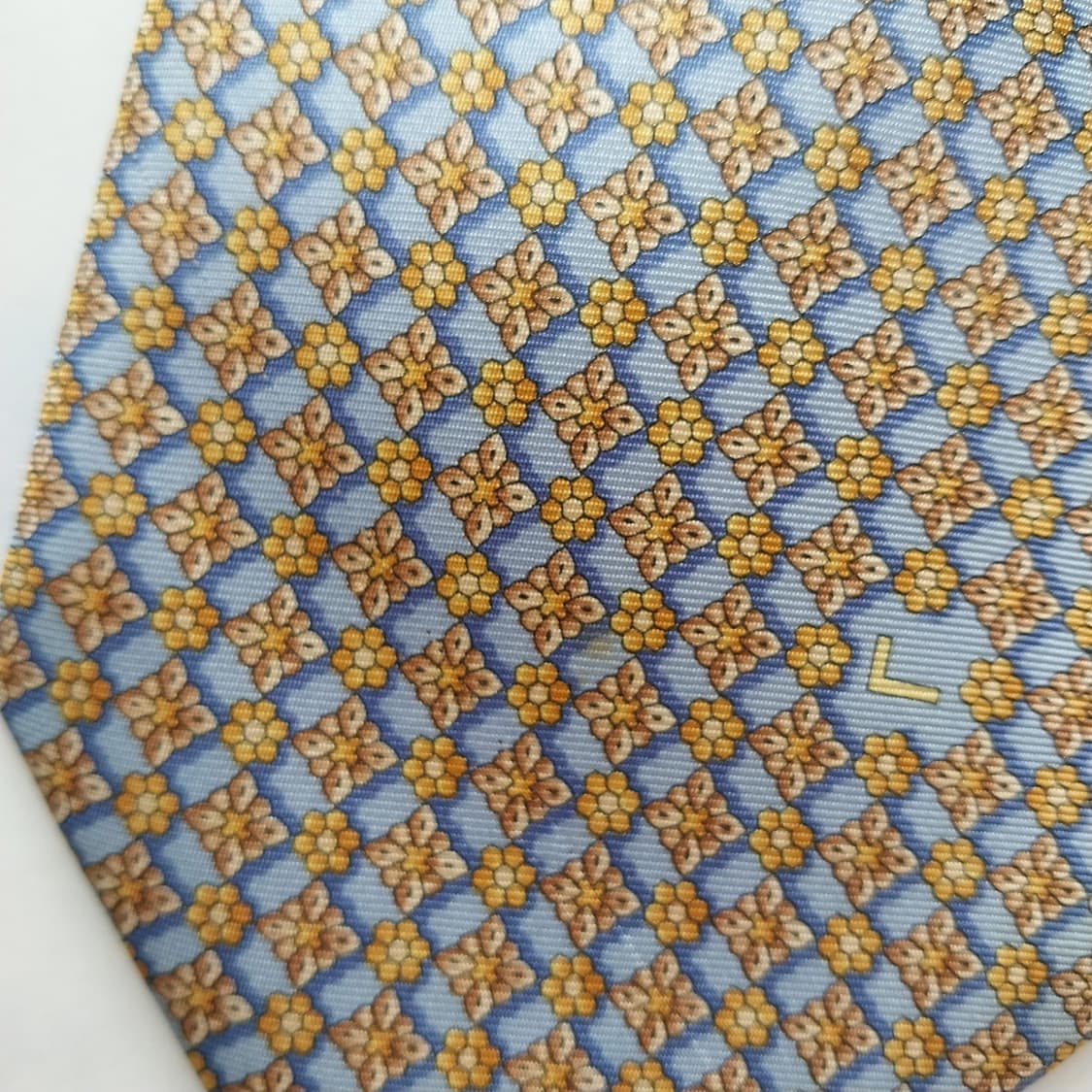 란셀 실크 블루&골드 자카드 넥타이 9.6cm A+~A등급 K1488
 상품이미지9
