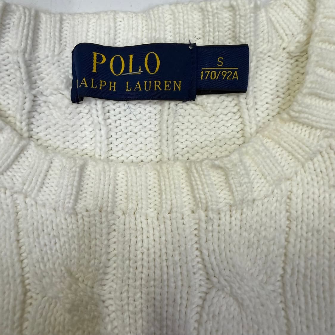 폴로 랄프로렌 화이트 코튼 케이블 니트  상품이미지3