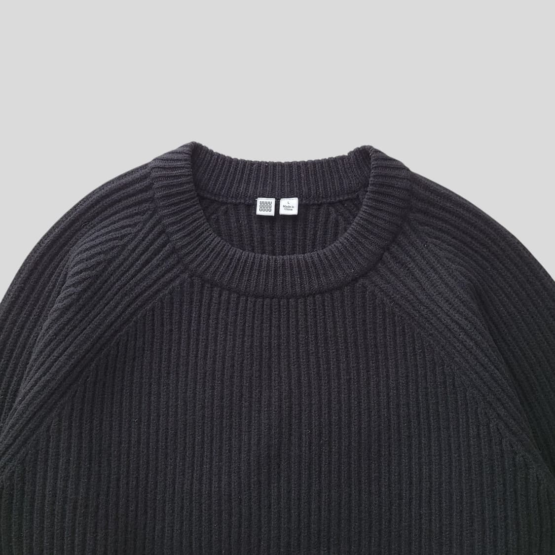 유니클로 U 르메르 울 봉태규 니트 블랙 상품이미지2