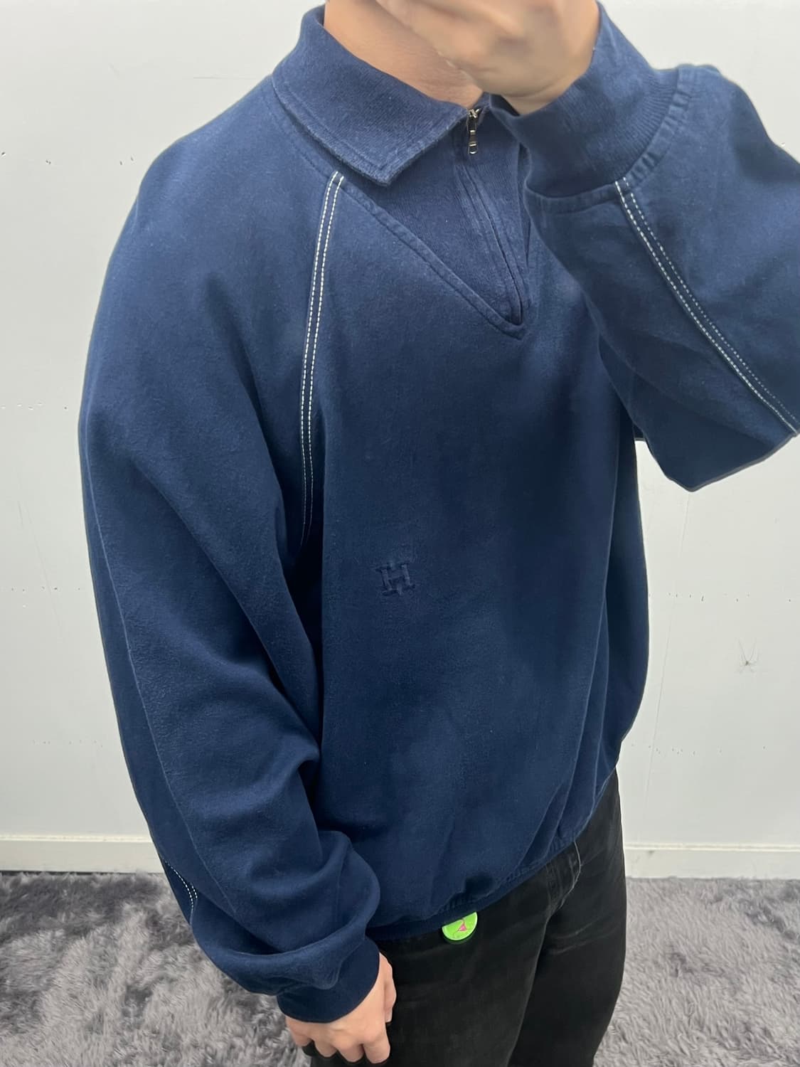 80s) Hermes half zip sweatshirt 상품이미지8