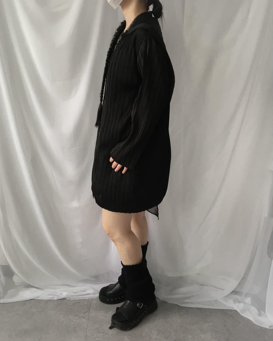 Fairy hood point pleats zip up 상품이미지7
