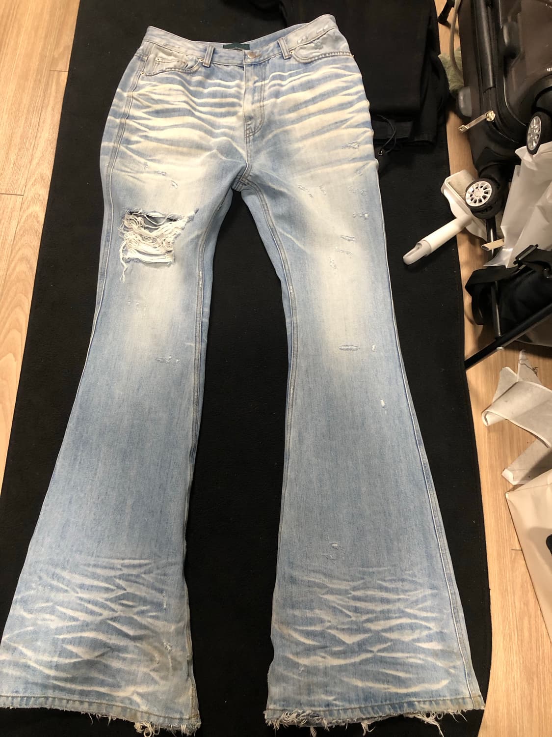 언더마이카 블루 워싱 플레어진 0size 상품이미지1