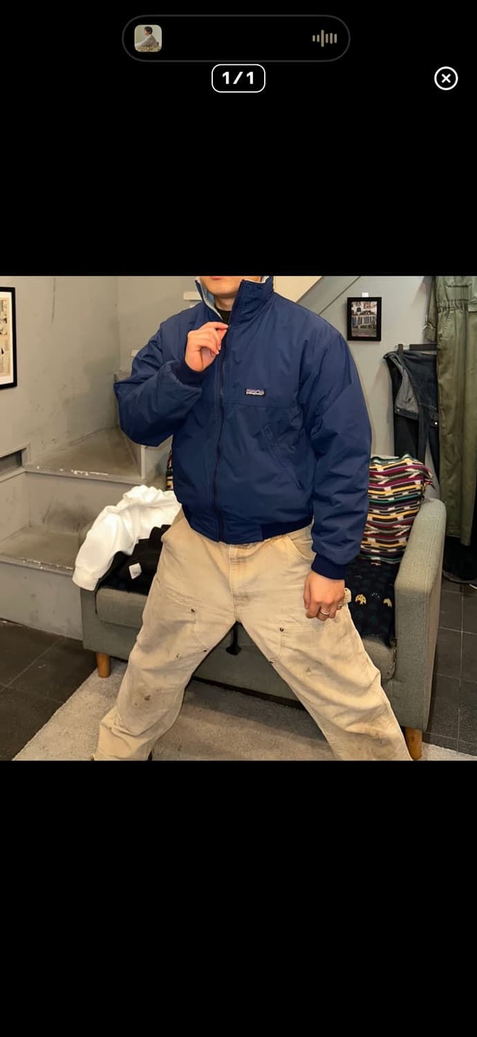 Patagonia 파타고니아 쉘드 신칠라 봄버 자켓 navy 상품이미지1