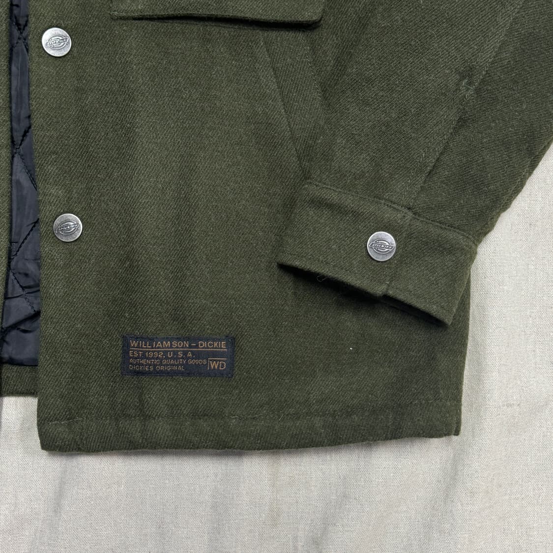 디키즈 카키 누빔 백로고 자수 울 자켓 M 상품이미지4