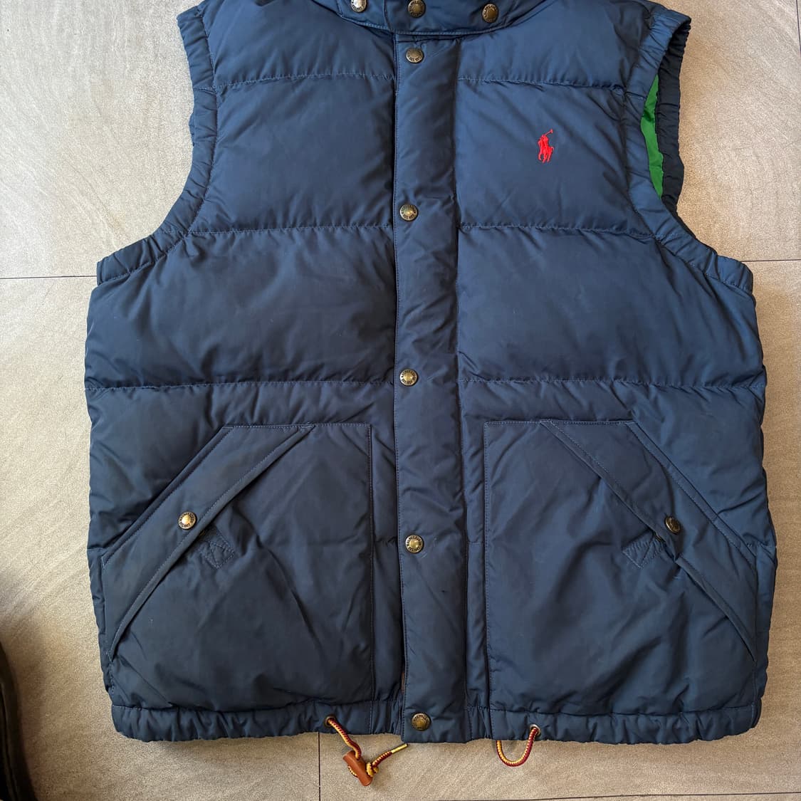 폴로 정품 네이비 덕다운 푸퍼 패딩 조끼 상품이미지4