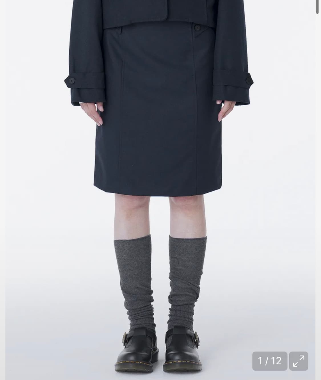 미세키서울 Button midi skirt NAVY 상품이미지1