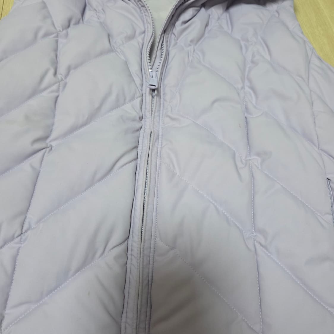 콜롬비아 빈티지)라벤더 여성 퀼팅 겨울 오리털 경량패딩조끼 베스트 상품이미지5