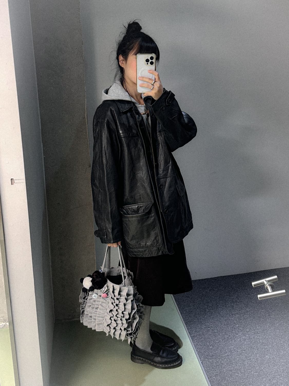 brown corduroy midi skirt 상품이미지3