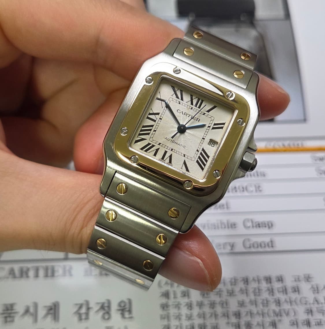 까르띠에 산토스 갈베 Ref.2941 18K콤비 오토매틱 남성용 (감정서 상품이미지5