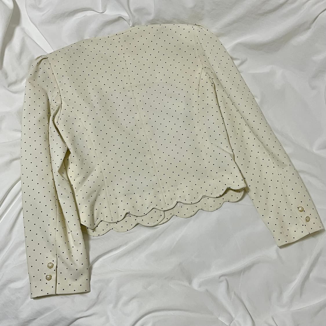 빈티지 ) 물결도트 화이트자켓 상품이미지4