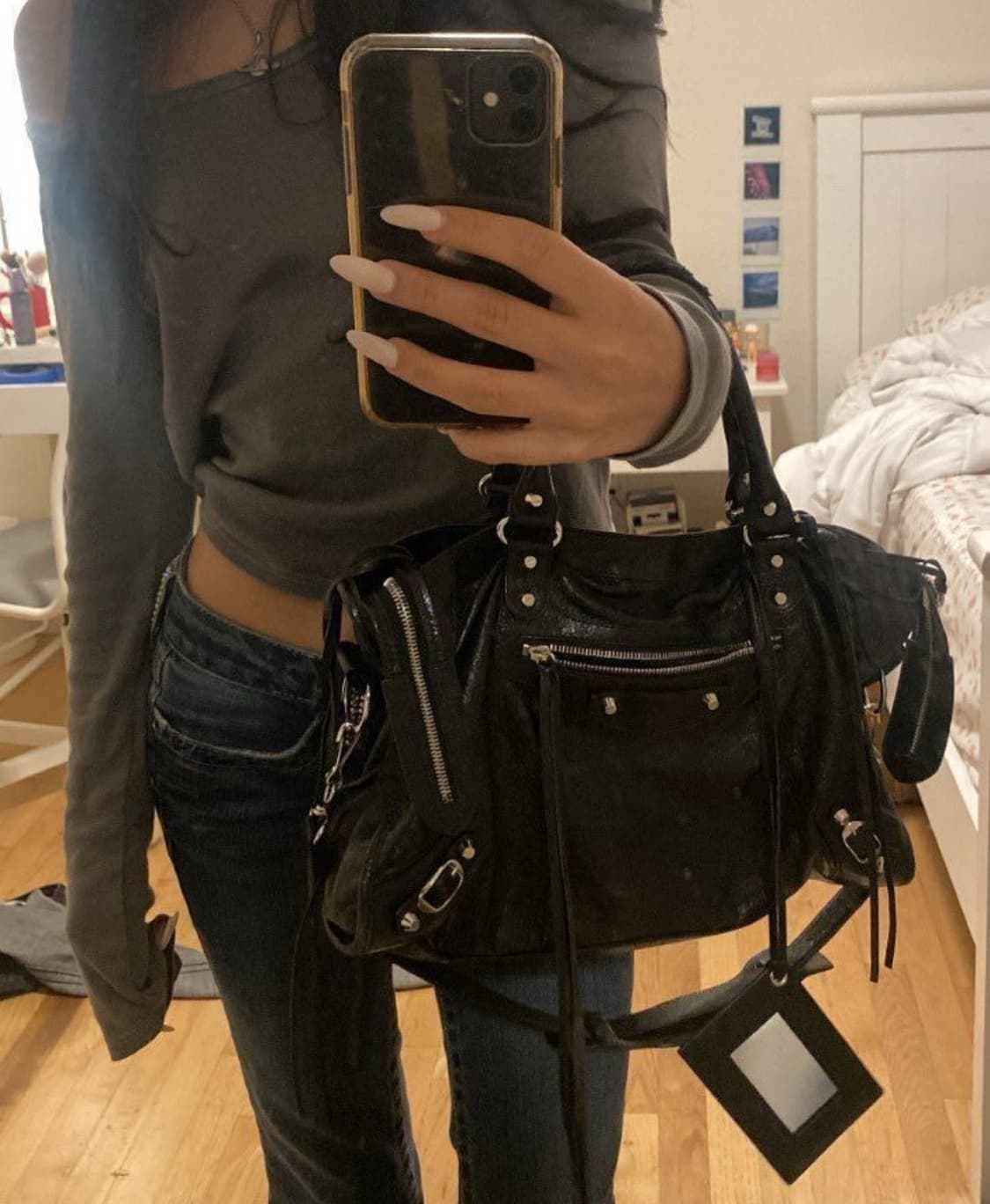 [SA 정품] 발렌시아가 시티 모터백 미디움 블랙 상품이미지10