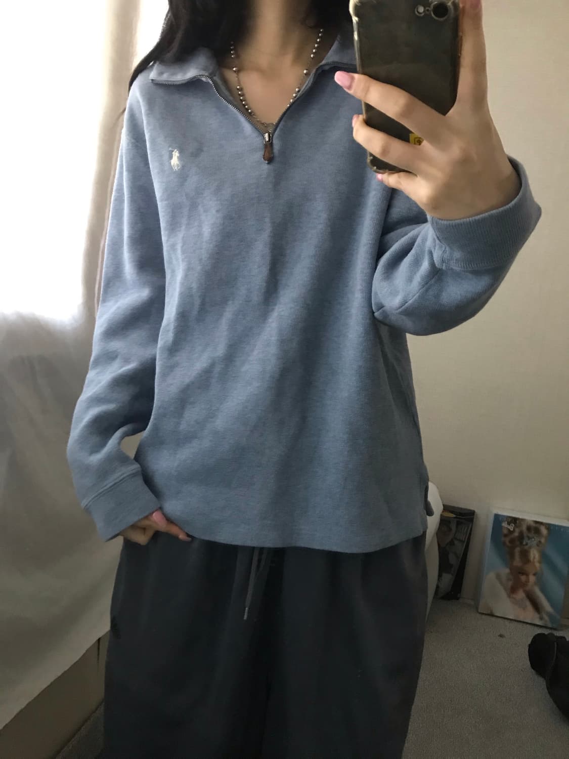 폴로 연하늘 반집업 상품이미지1