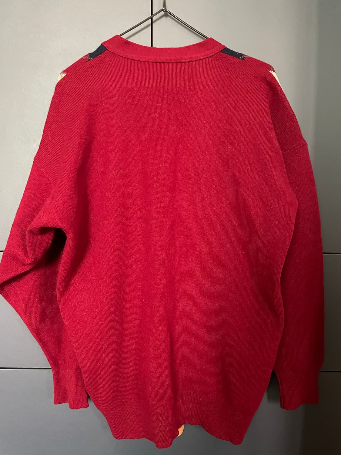 버버리 램스울100 아가일 가디건 상품이미지6