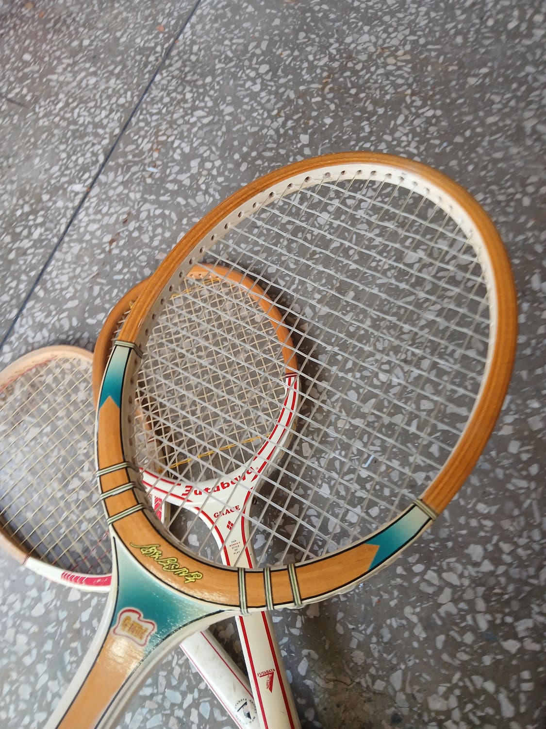 60-70년대 빈티지 나무 테니스라켓 3개 일괄 상품이미지2