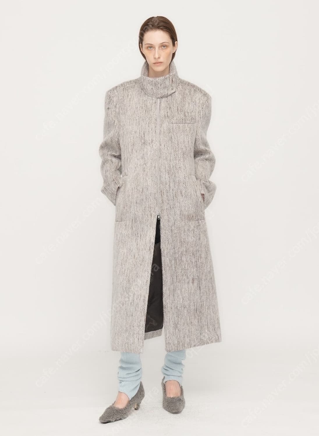 더오픈프로덕트 하이넥 울 오버코트 블랙 상품이미지1