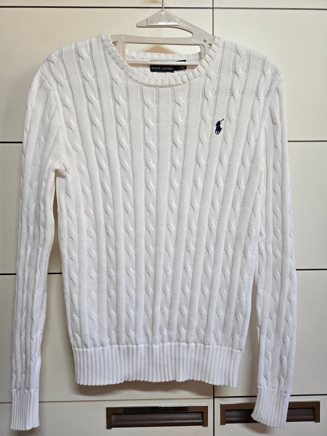 폴로 랄프로렌 여성 화이트 케이블 니트(S사이즈) 상품이미지3