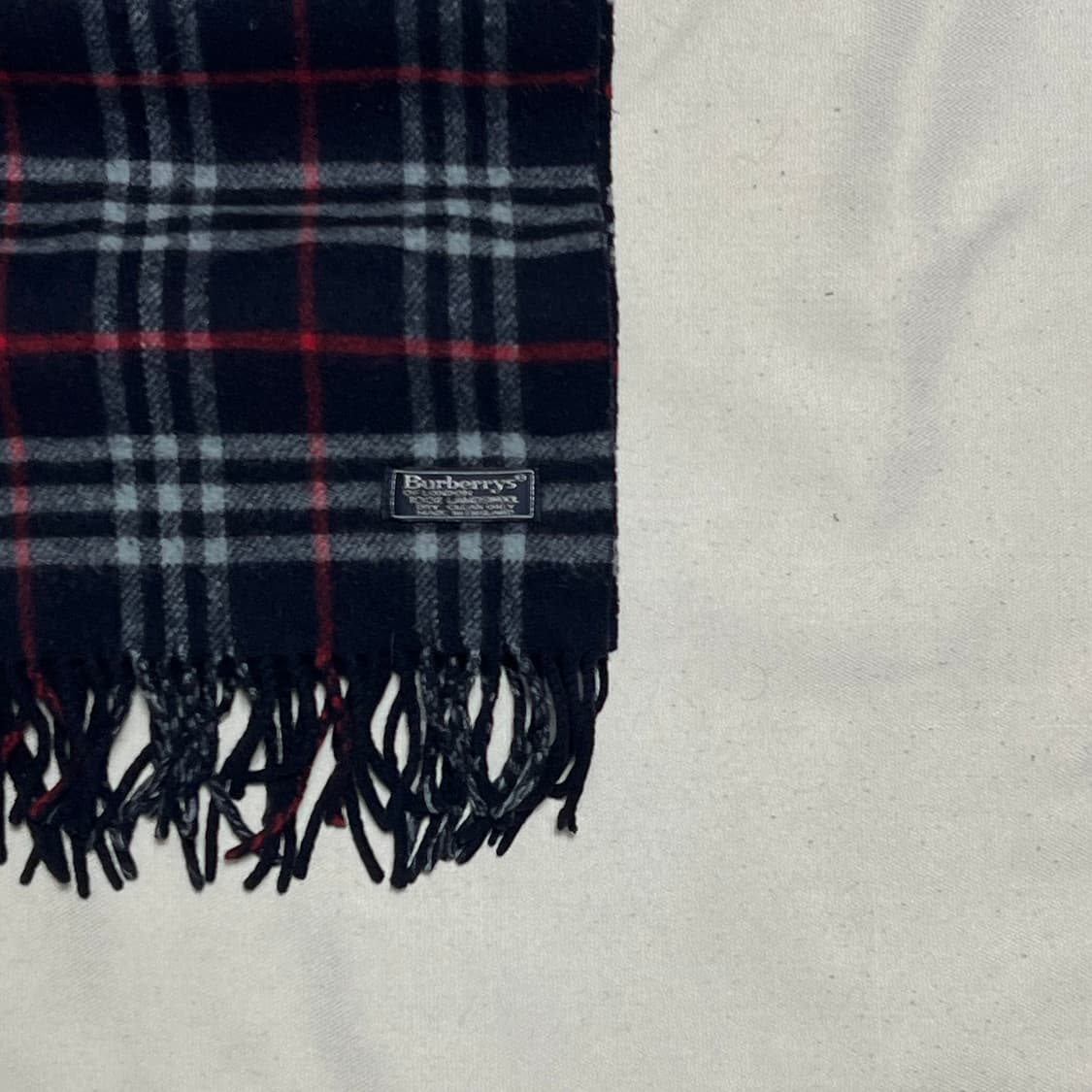 OS 버버리 네이비 노바체크 램스울 머플러 상품이미지1