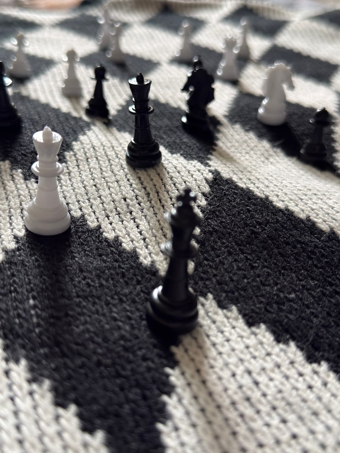 90s USA Yarn Works 아가일 체커 니트 스웨터 상품이미지8