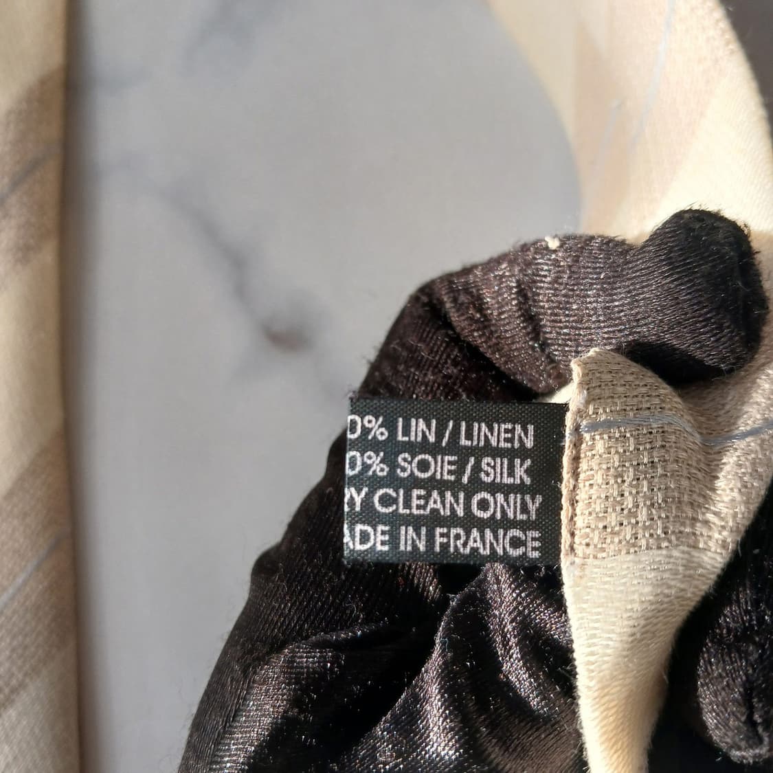 세루티 린넨 베이지 스트라이프 넥타이 9.4cm A등급 A19665 상품이미지5