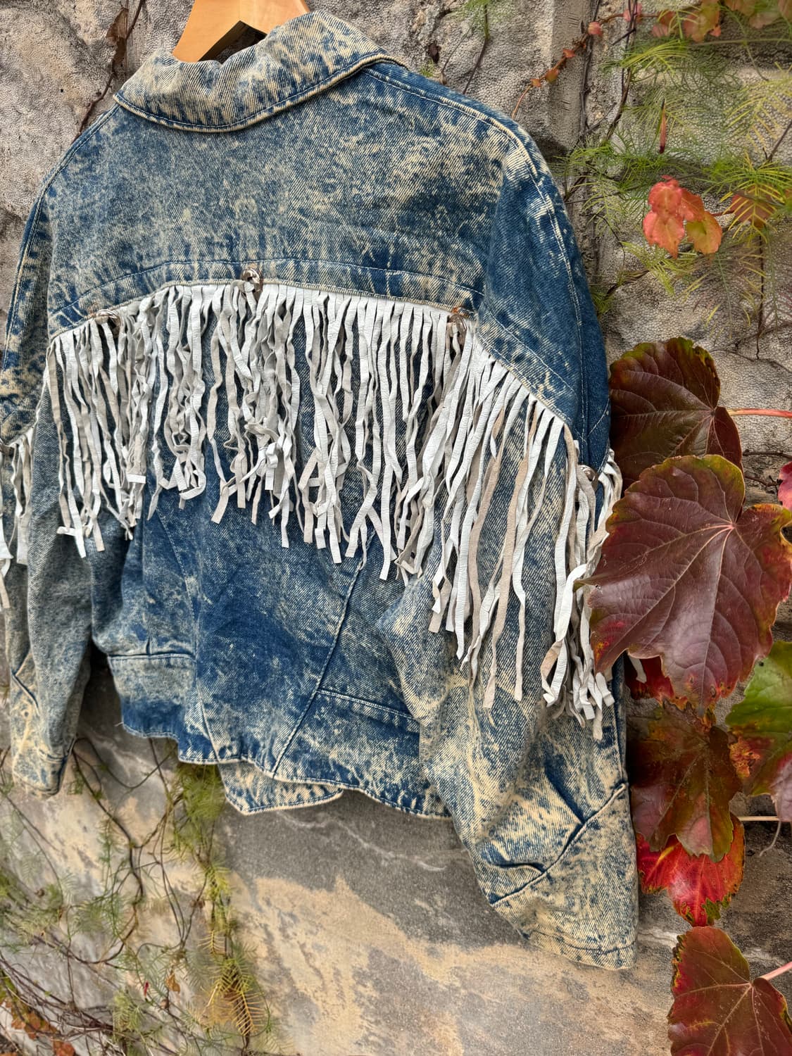 80s phoenix 빈티지 스톤워싱 데님 프린지 웨스턴 자켓 L 상품이미지6