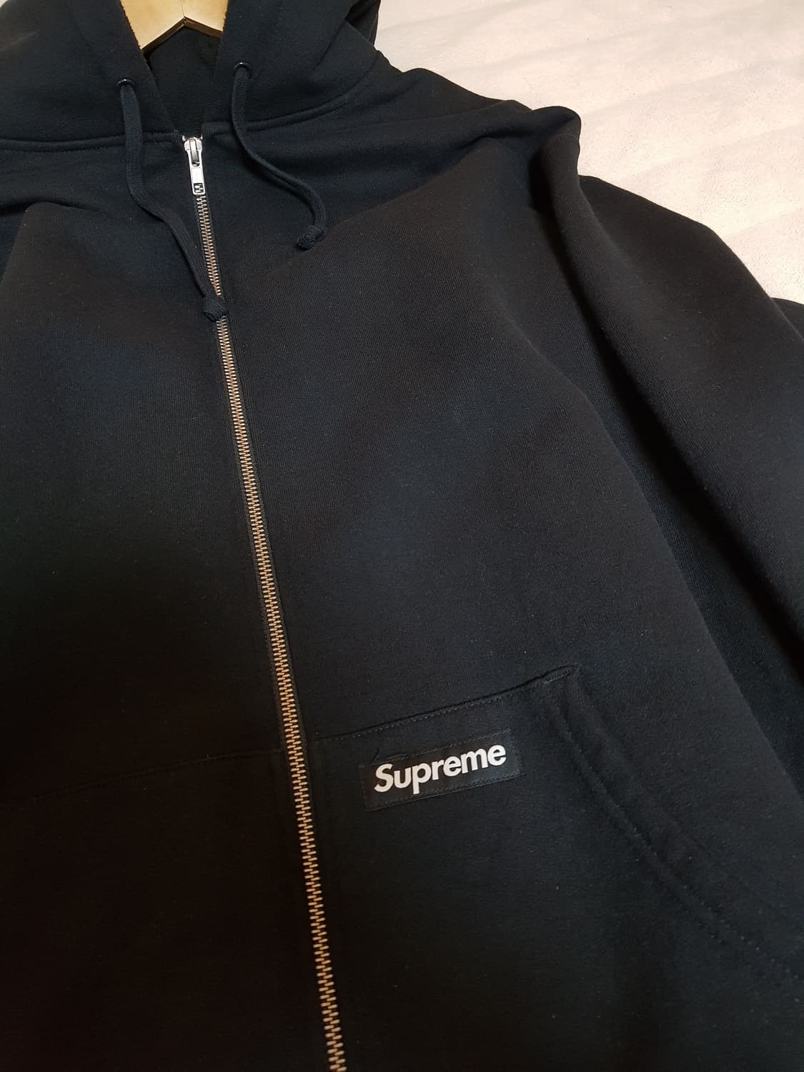 슈프림 더블 후드 페이스마스크 후드 집업 티셔츠 블랙 22FW 상품이미지4