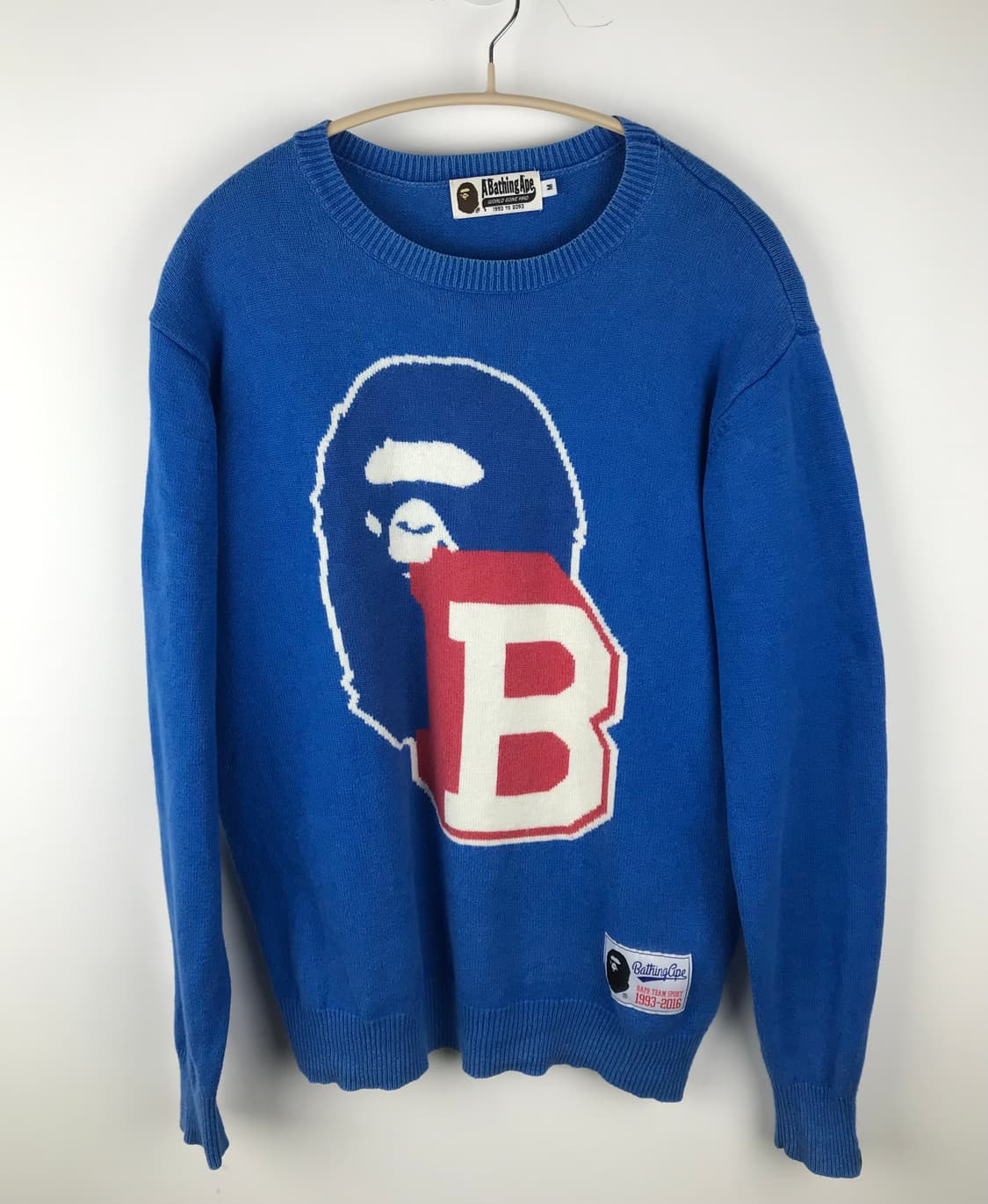 베이프 비로고 블루 니트 스웨터 맨투맨 올드스쿨 bape 빈티지 상품이미지1