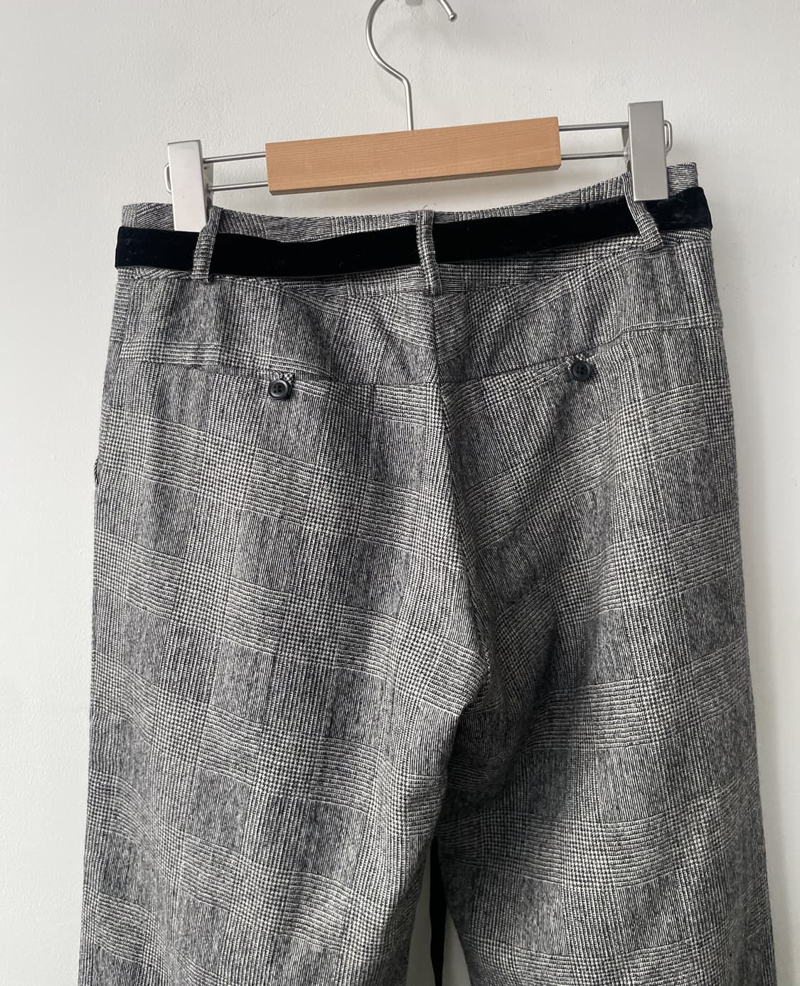 mid rise turn-up wide slacks with belt 상품이미지5