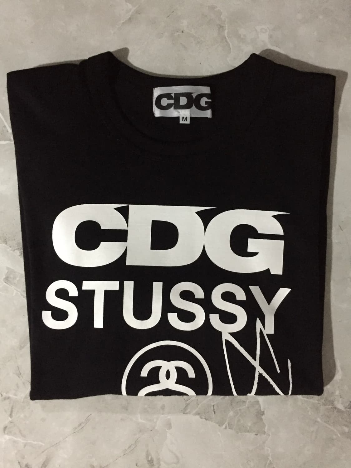 CDG x 스투시 티셔츠 블랙 상품이미지1