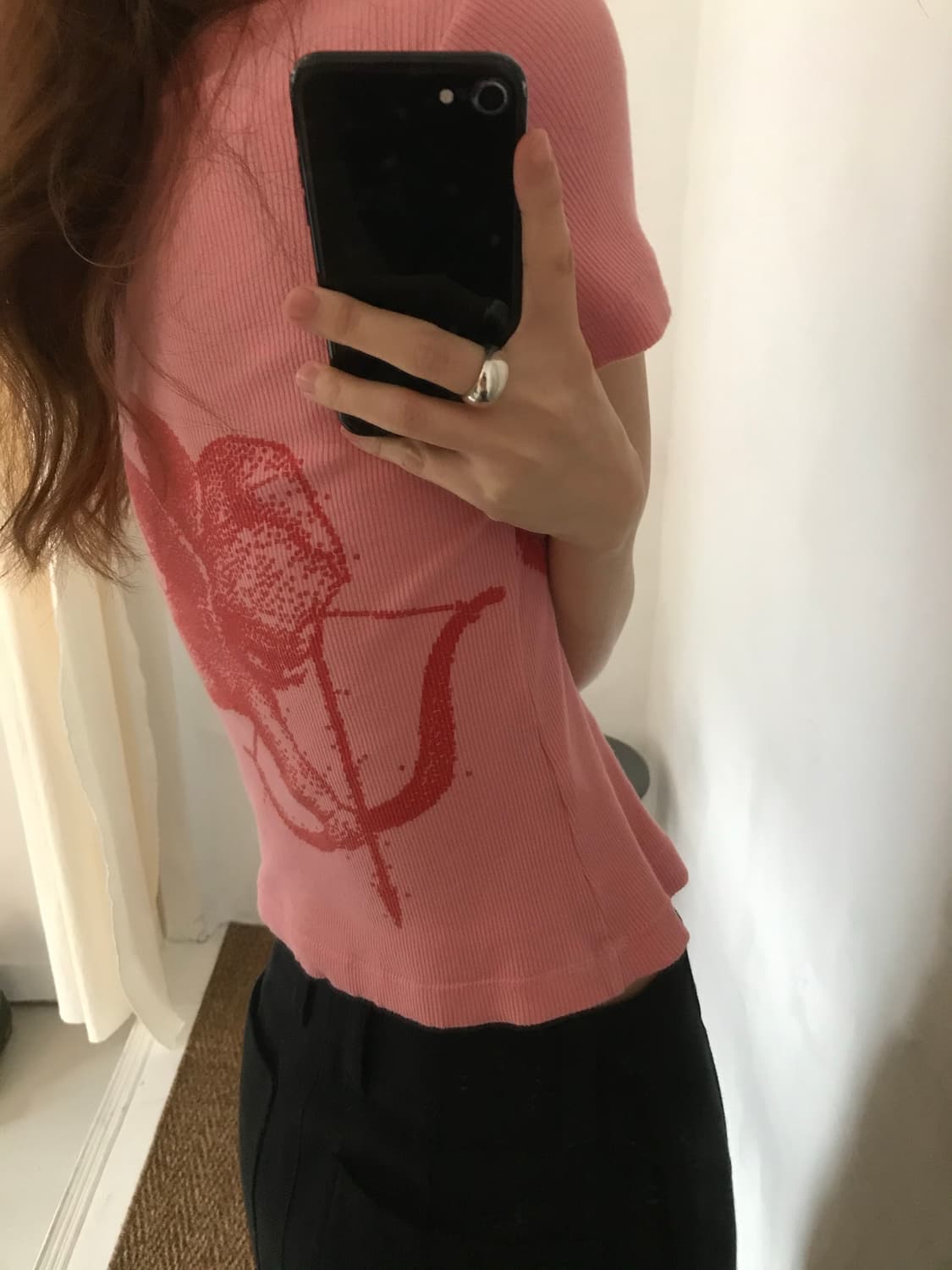 pink print t-shirt 상품이미지1