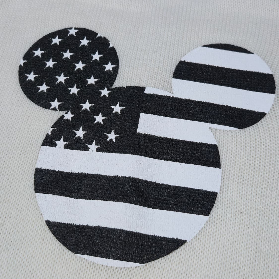 여성 디즈니 미키마우스 성조기 니트 아이보리 상품이미지4