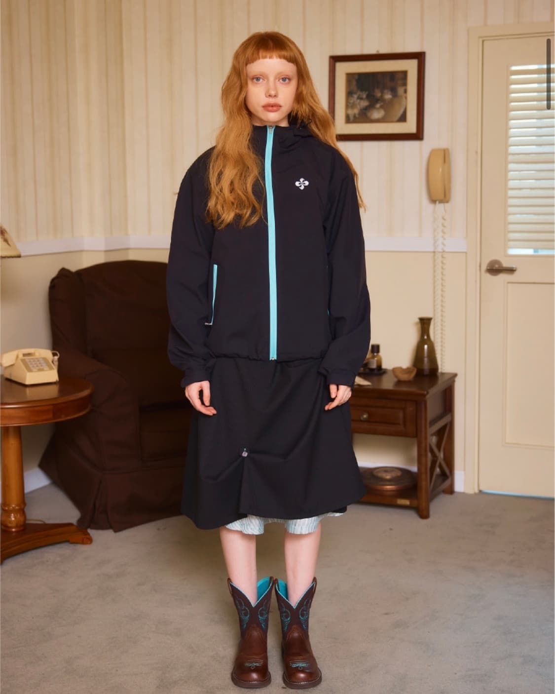 헤레틱 WAVE HOODED JACKET / 민트 바람막이 고프코어 상품이미지4