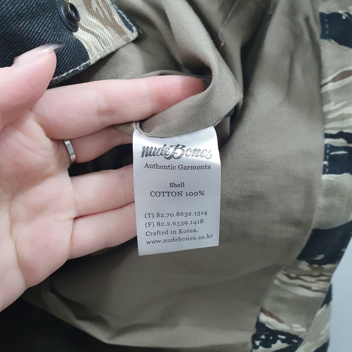 추S-M 누드본즈 남성 M65 골든 타이거 카모 자켓 상품이미지6