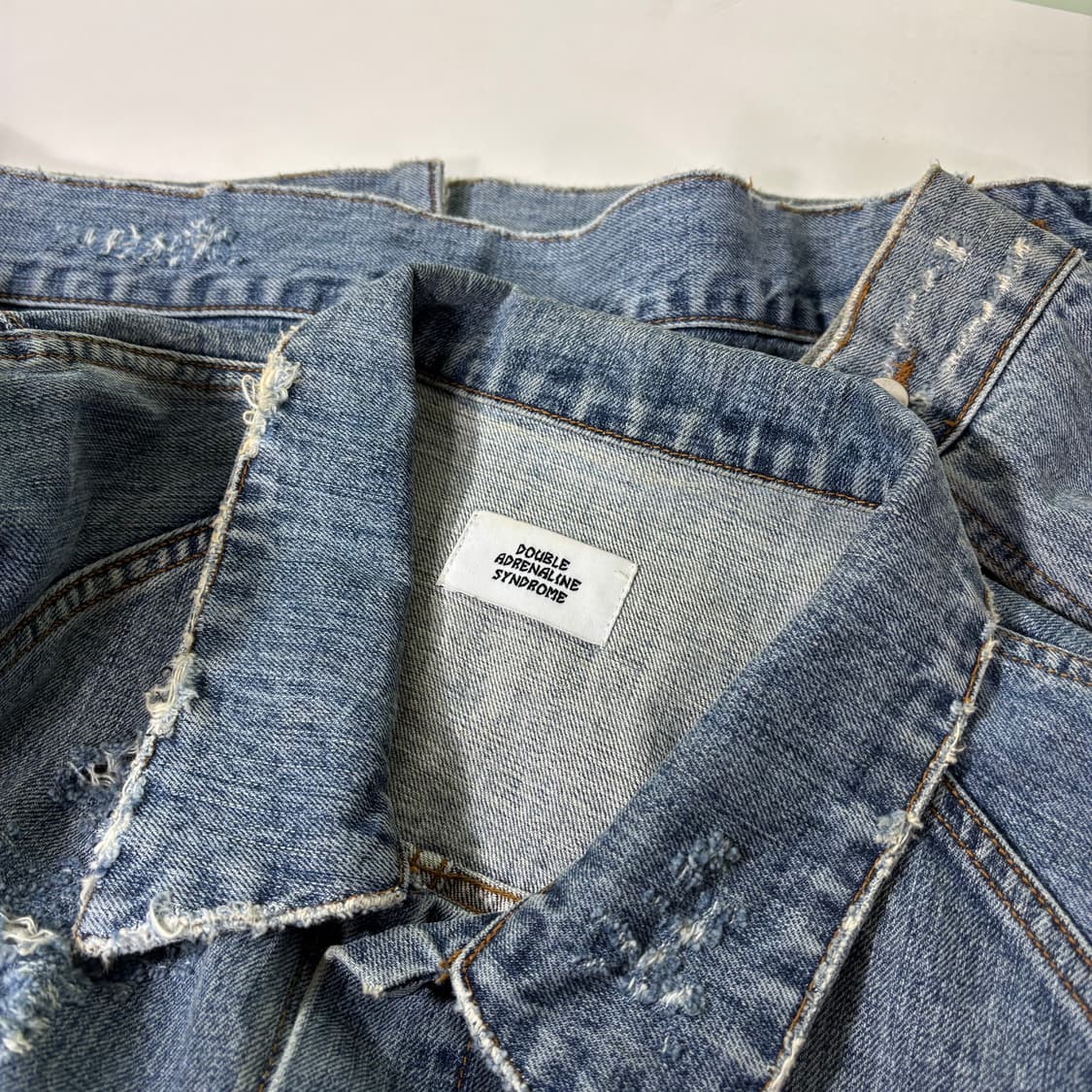 95-100 더블아드레날린신드롬 데미지 디스 데님자켓 상품이미지4