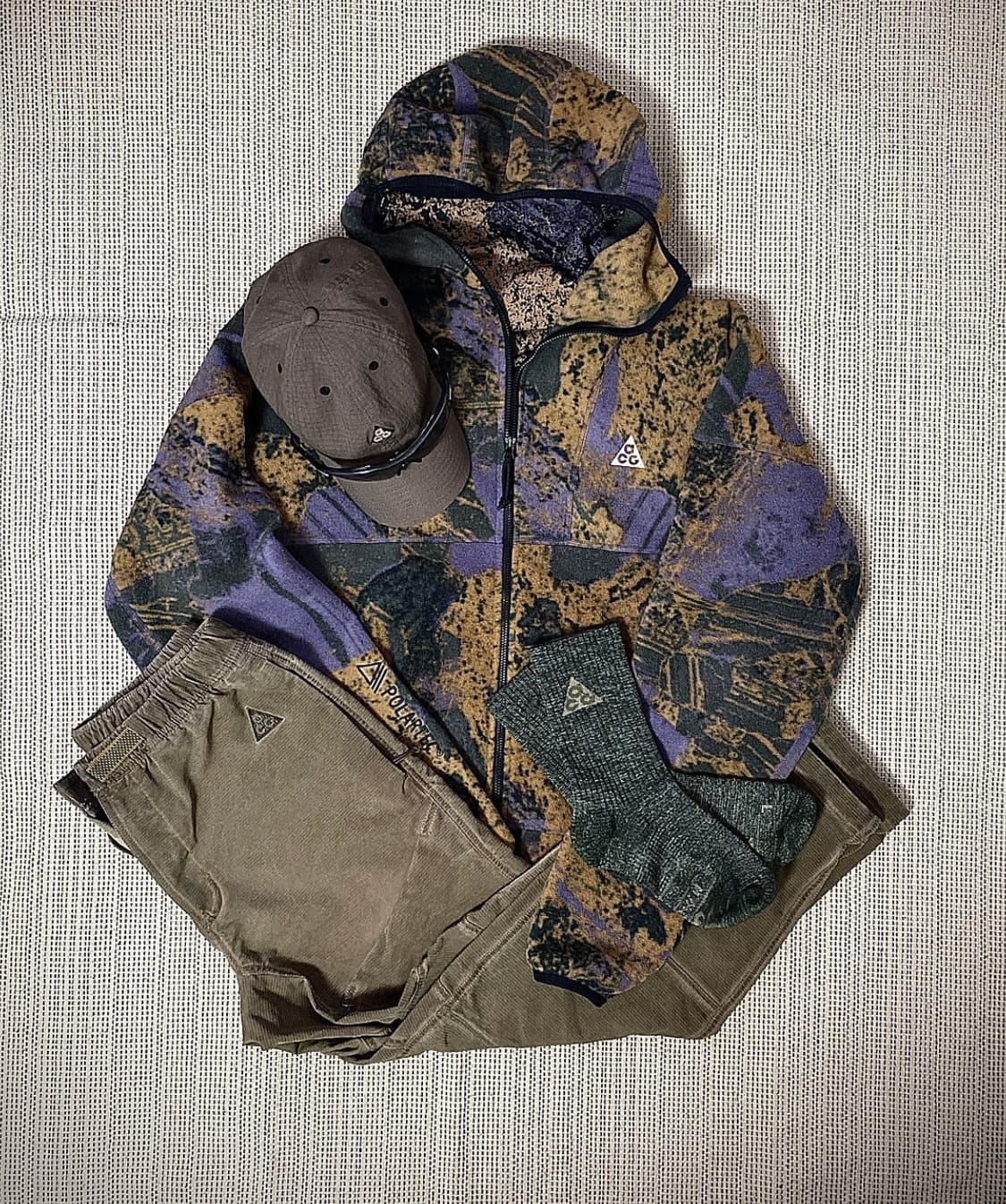 새제품))나이키ACG 써마핏 울프 트리 플리스 퍼플 블랙110(XXL) 상품이미지6