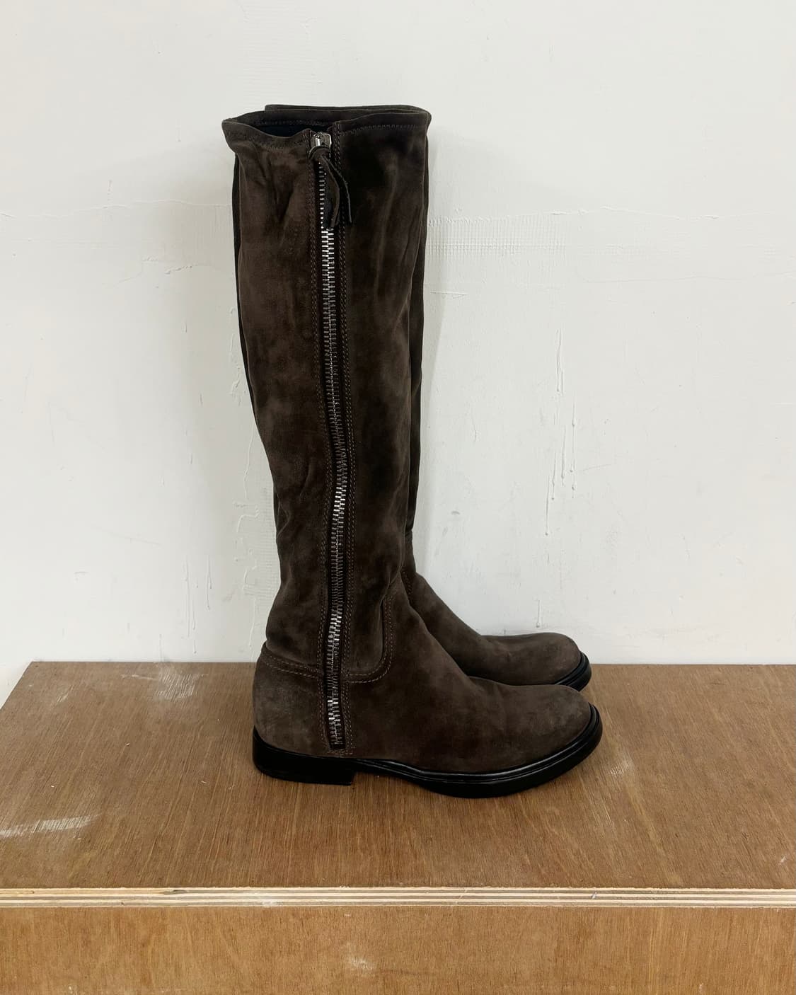 미우 미우 브라운 스웨이드 니 하이 부츠 상품이미지3