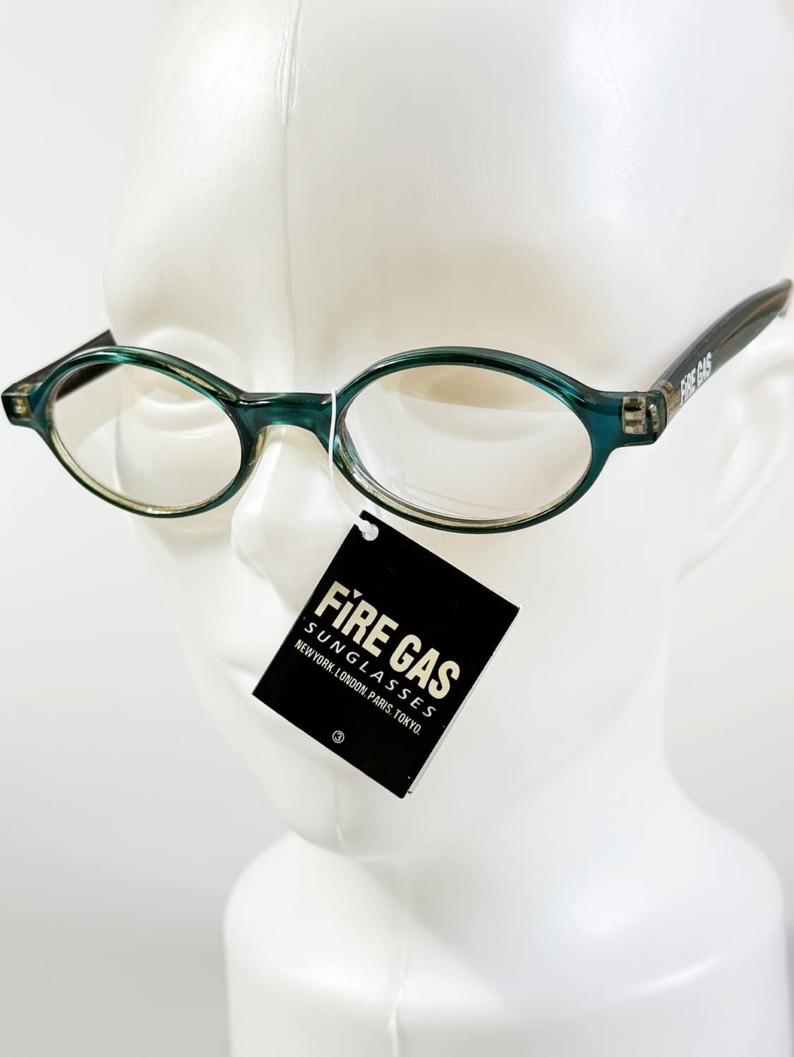 90s FIRE GAS 아쿠아블루 오벌 뿔테 투명틴트 빈티지 선글라스 상품이미지8