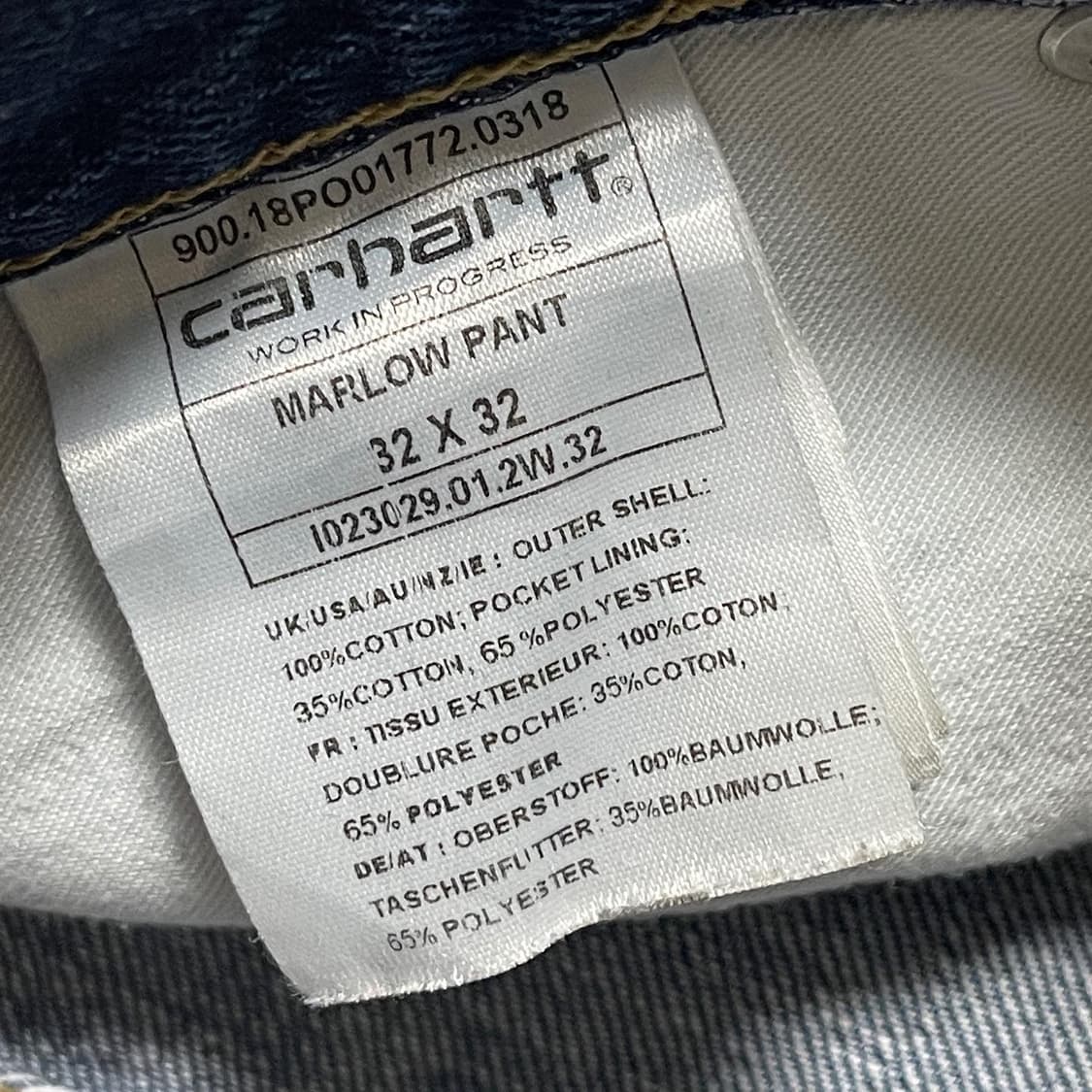칼하트 wip 말로우 데님팬츠 빈티지 청바지 워크웨어 상품이미지9