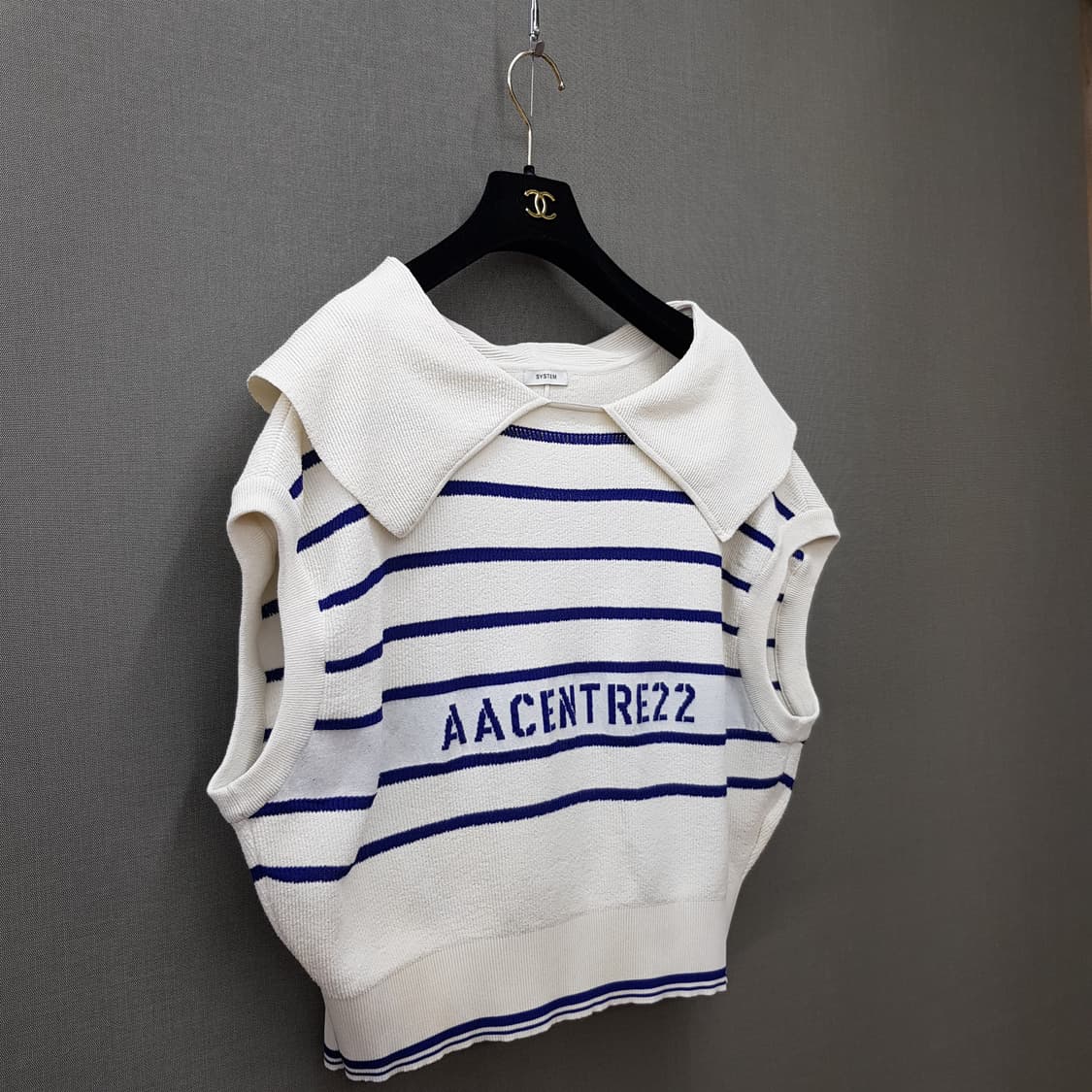 한섬 시스템 2022 AACENTRE22 카라 니트 베스트 F사이즈 상품이미지4