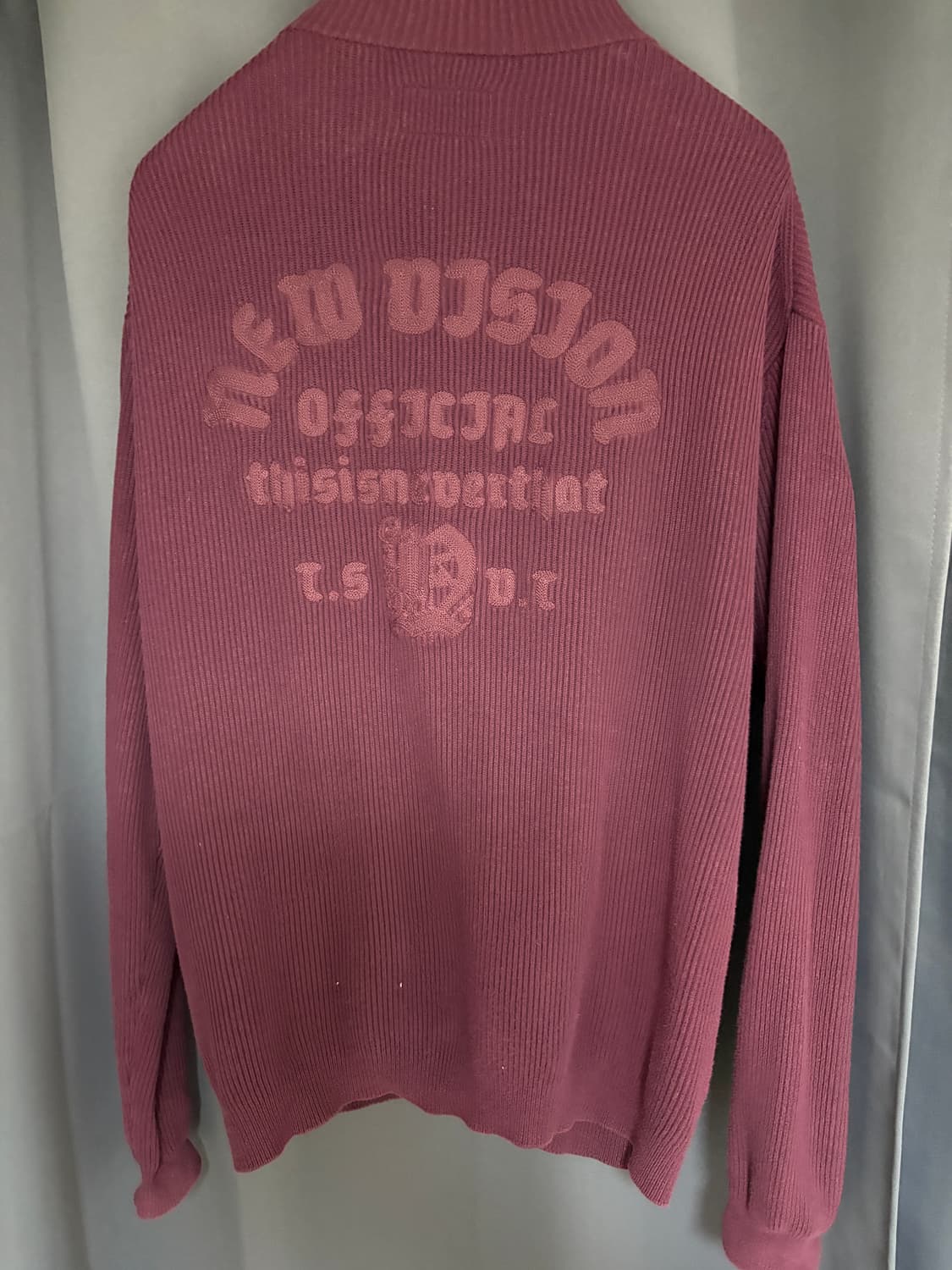 디스이즈네버댓 풀집업 가디건 버건디 L 상품이미지2