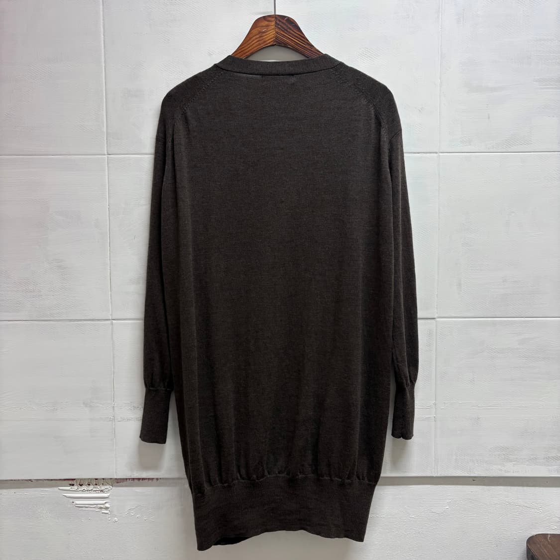 ZUCCA 주카 다크브라운 울 롱 가디건 M JPN 상품이미지6