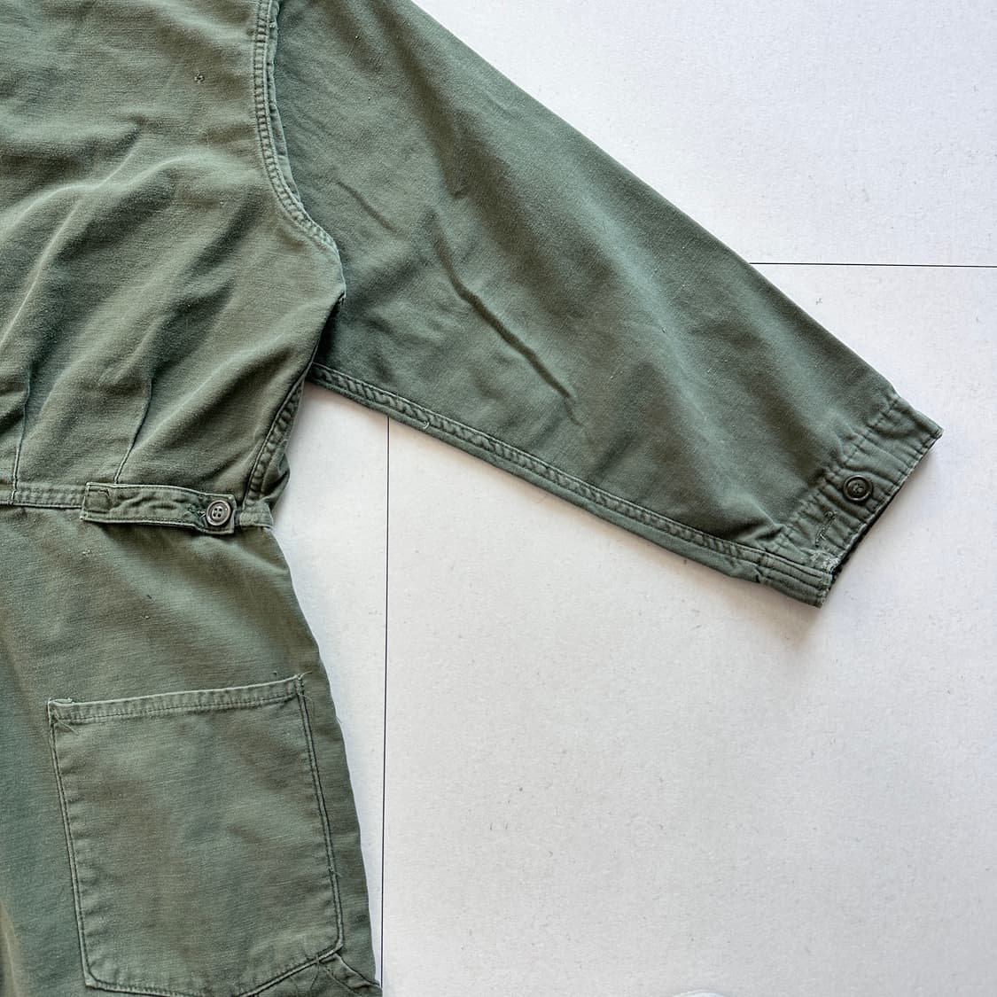 80s 미군 1세대 사틴 OG107 커버올 점프수트 XL  상품이미지8