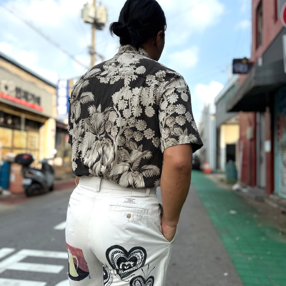 브레이크워터 플라워 패턴 하프셔츠 M 상품이미지9