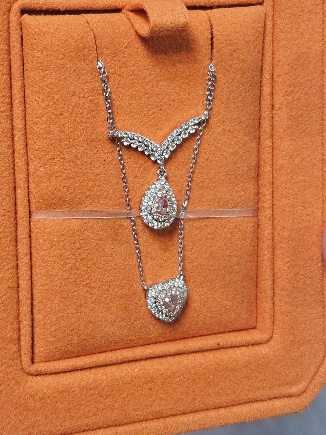 핑크다이아몬드 하트/페어컷 목걸이  상품이미지2