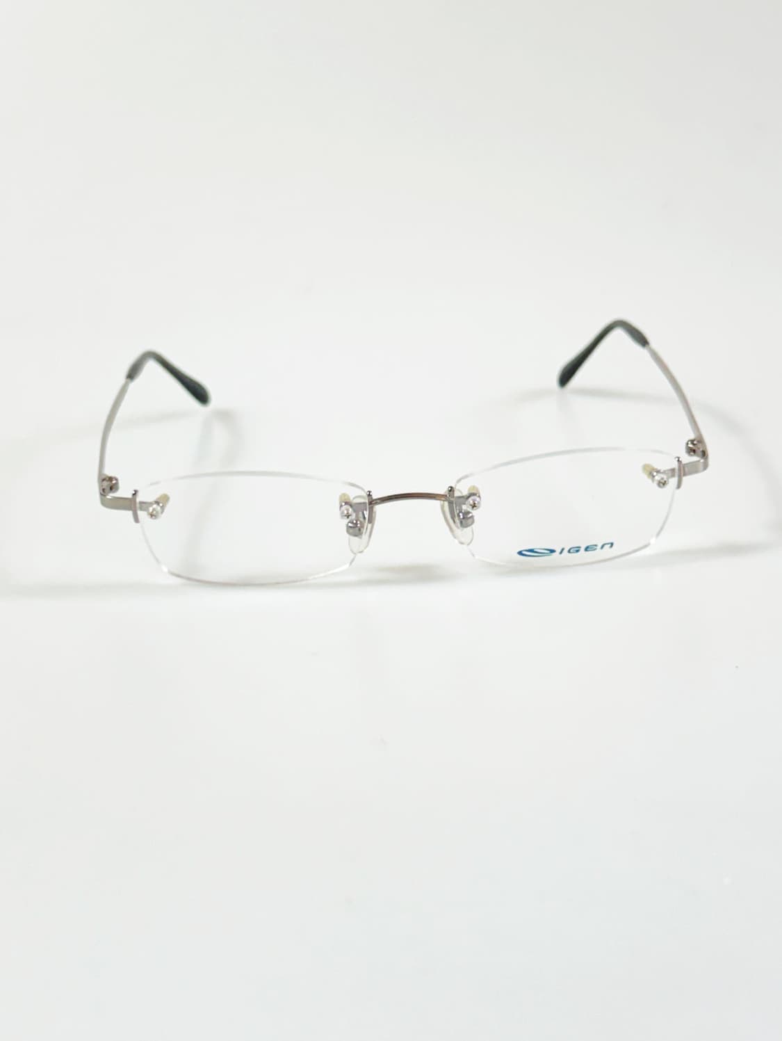 IGEN 다크실버 무테 스퀘어 메탈 프레임 빈티지 안경 상품이미지2