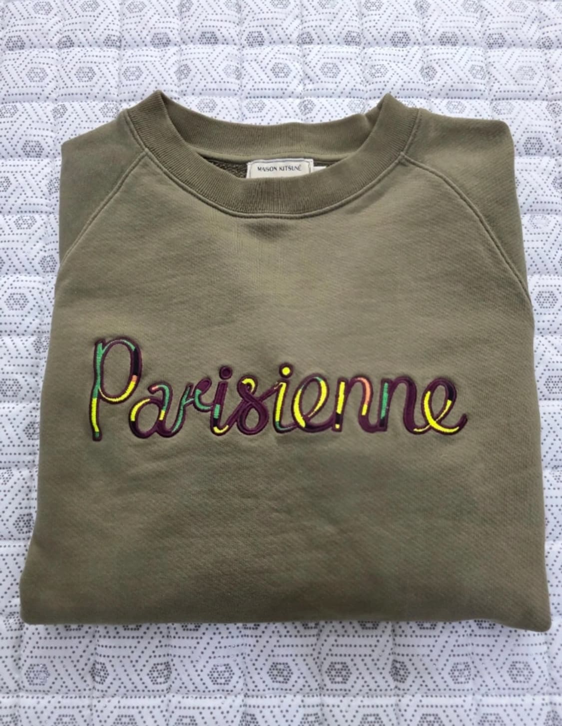 메종키츠네 파리지엥 맨투맨 올리브 95 상품이미지5