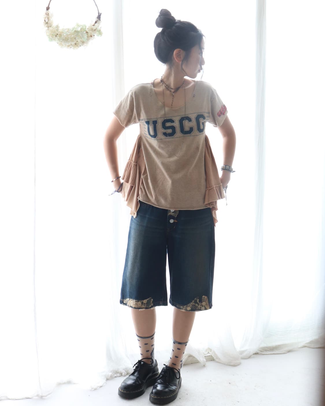 [Beams Boy] Rework College Frill T-Shirt 상품이미지2