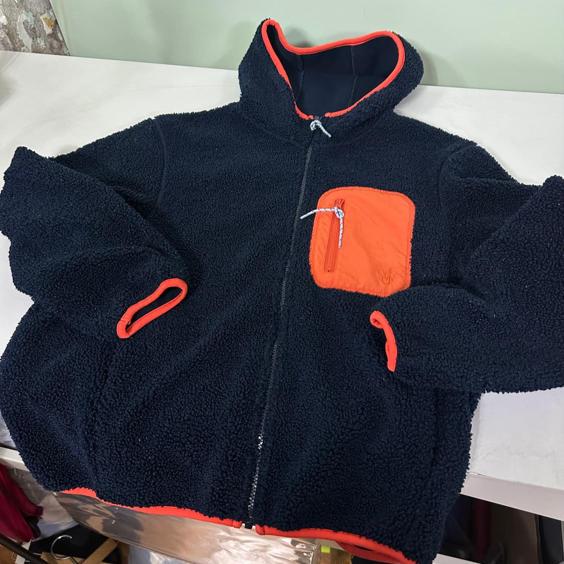 M 95 유니클로 X JW앤더슨 네이비 포켓배색 플리스자켓 상품이미지2