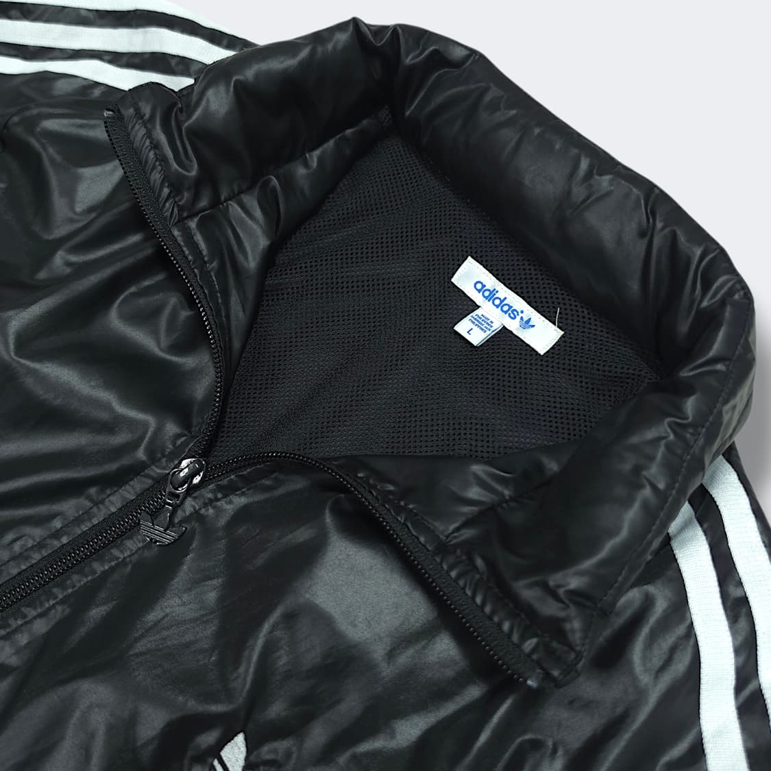 [L] 아디다스 블랙&화이트라인 오리지널 유광 풀집 후드 바람막이 상품이미지8