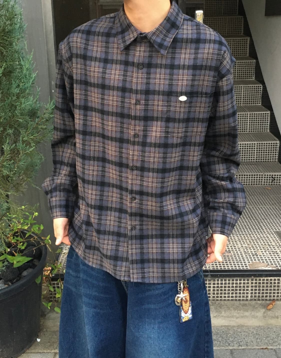 보세 체크 긴팔 셔츠  상품이미지1