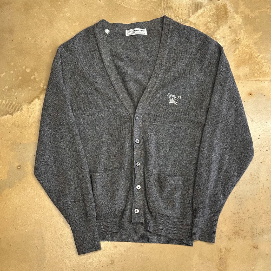 40 버버리 그레이 램스울 브이넥 가디건 상품이미지2